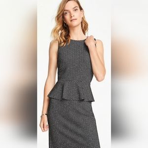 EUC Ann Taylor Herringbone Knit Peplum Sheath Dress Sz. 2